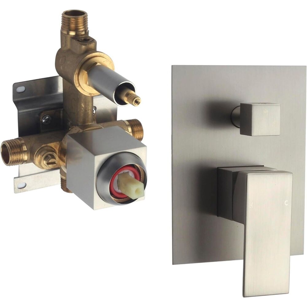 2 Way Diverter Shower Valve & Handle, Dual Function (Brushed Nickel)